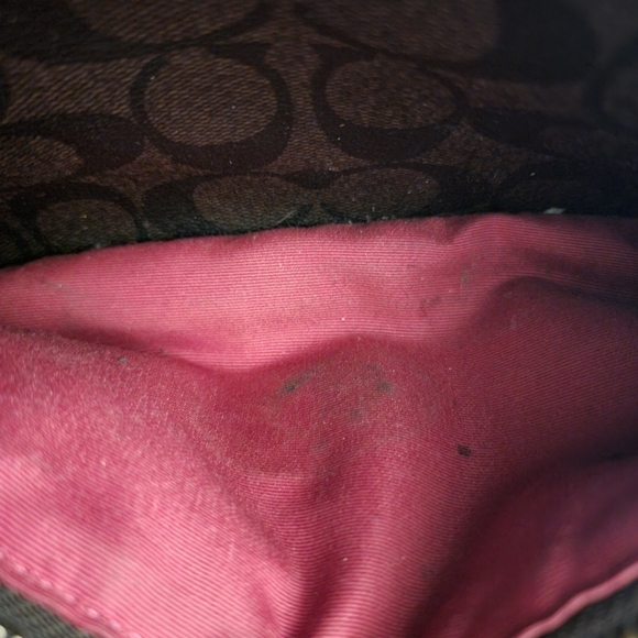 COACH Backpack Daypack Signature Red Brown G1822 F32200 Medium Size EUC - Picture 11 of 15